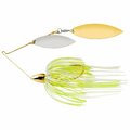 Gran Momento Gold Frame Double Willow Spinnerbait Hot White & Chartreuse Fishing Lure GR2979764